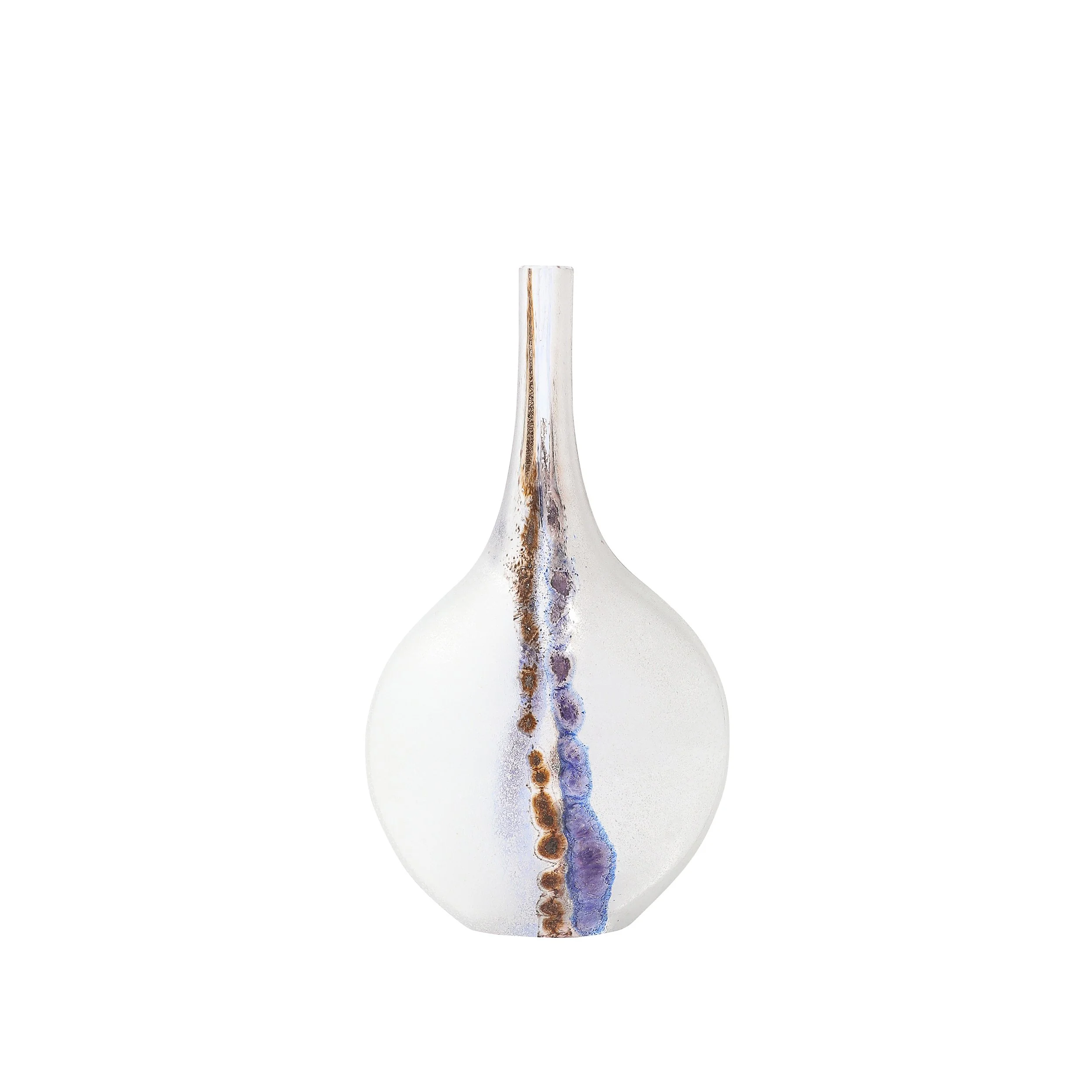 Mid-Century Modernist Hand-Blown Murano Scavo Glass Vase Signed
